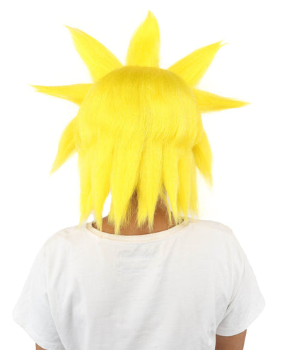 Adult Women’s Fantasy Short Yellow Spiky Wig | Anime-Inspired Hairpiece with Volume and Pointed Spike Style | Ideal for Halloween, Cosplay & Theme Events