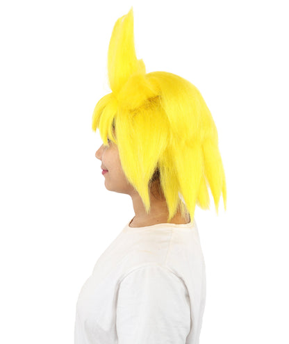 Adult Women’s Fantasy Short Yellow Spiky Wig | Anime-Inspired Hairpiece with Volume and Pointed Spike Style | Ideal for Halloween, Cosplay & Theme Events