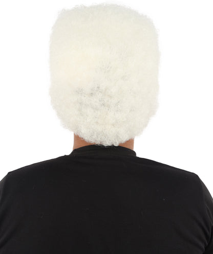 HPO Men’s Movie Character High Top Flat Brown Wig – Flame-retardant Synthetic Fiber | Retro Cosplay Hair for Halloween Party & Cosplay