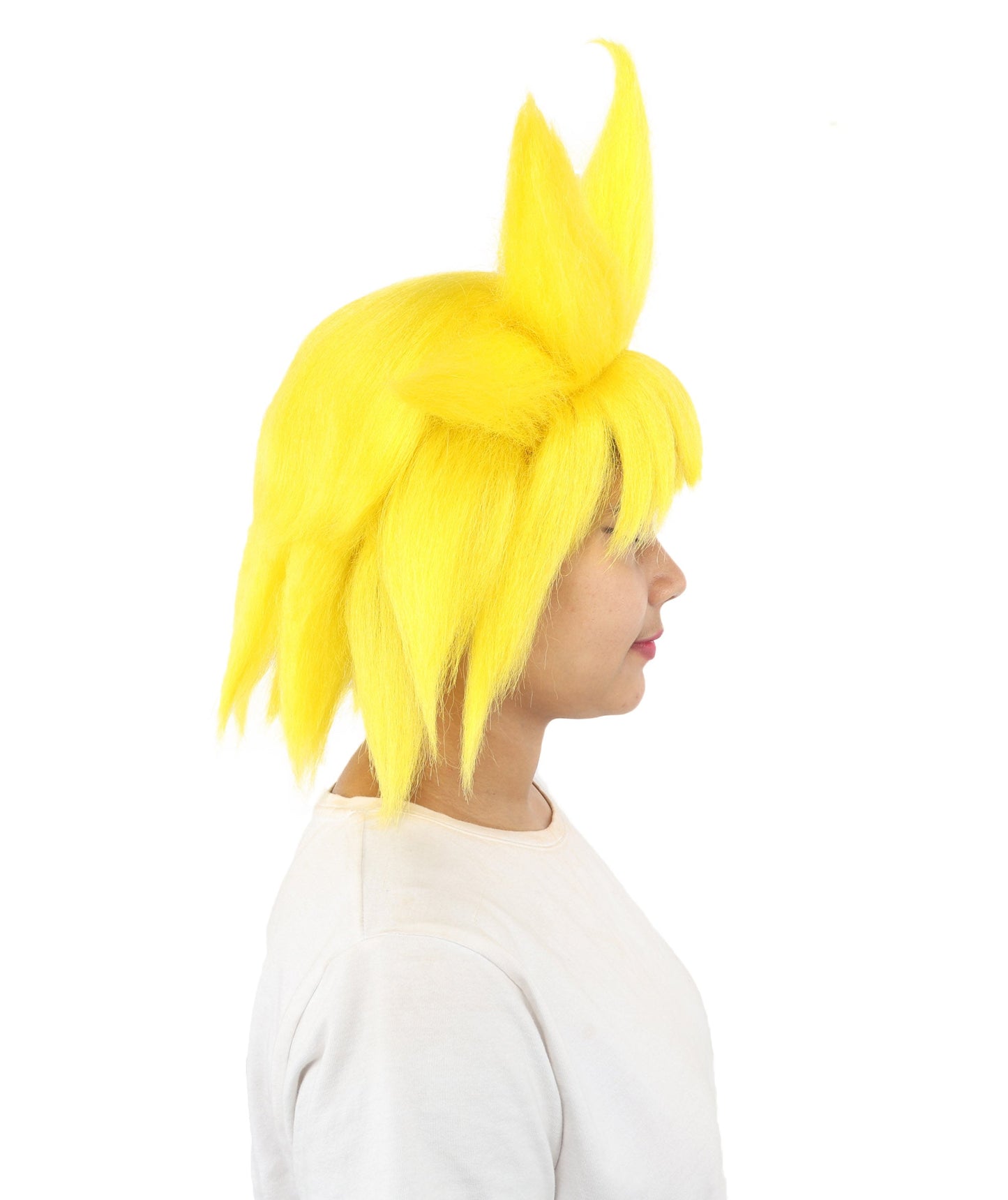 Adult Women’s Fantasy Short Yellow Spiky Wig | Anime-Inspired Hairpiece with Volume and Pointed Spike Style | Ideal for Halloween, Cosplay & Theme Events