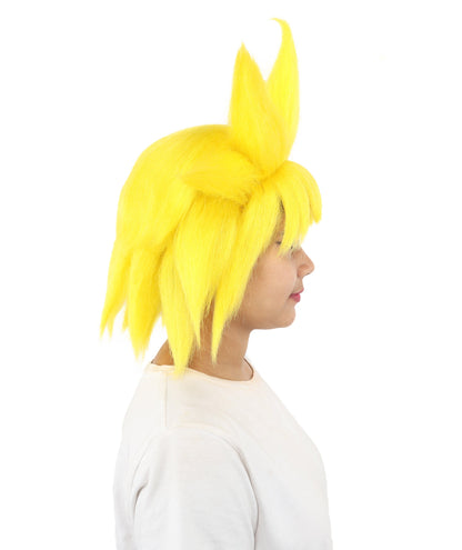 Adult Women’s Fantasy Short Yellow Spiky Wig | Anime-Inspired Hairpiece with Volume and Pointed Spike Style | Ideal for Halloween, Cosplay & Theme Events
