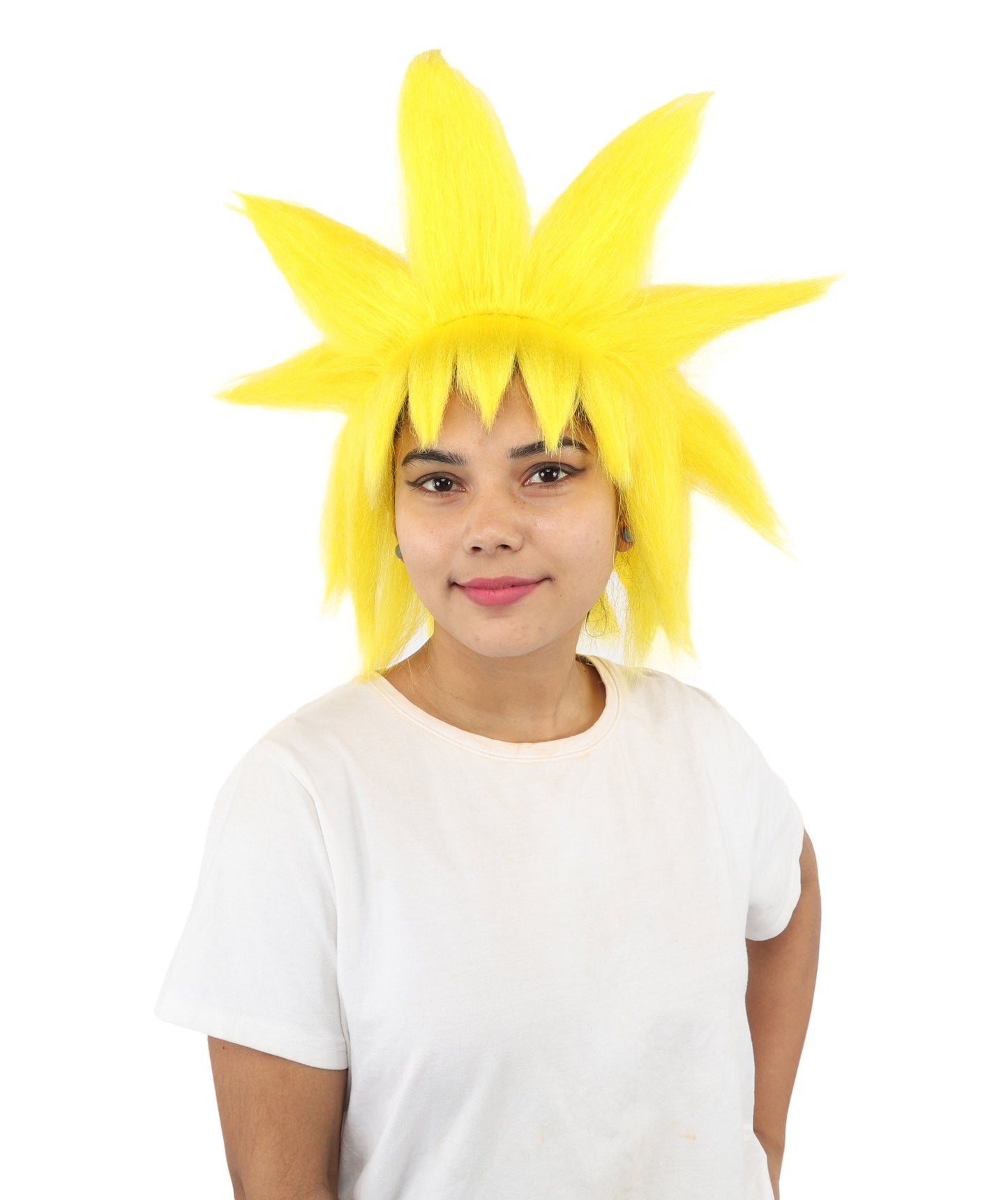 Adult Women’s Fantasy Short Yellow Spiky Wig | Anime-Inspired Hairpiece with Volume and Pointed Spike Style | Ideal for Halloween, Cosplay & Theme Events