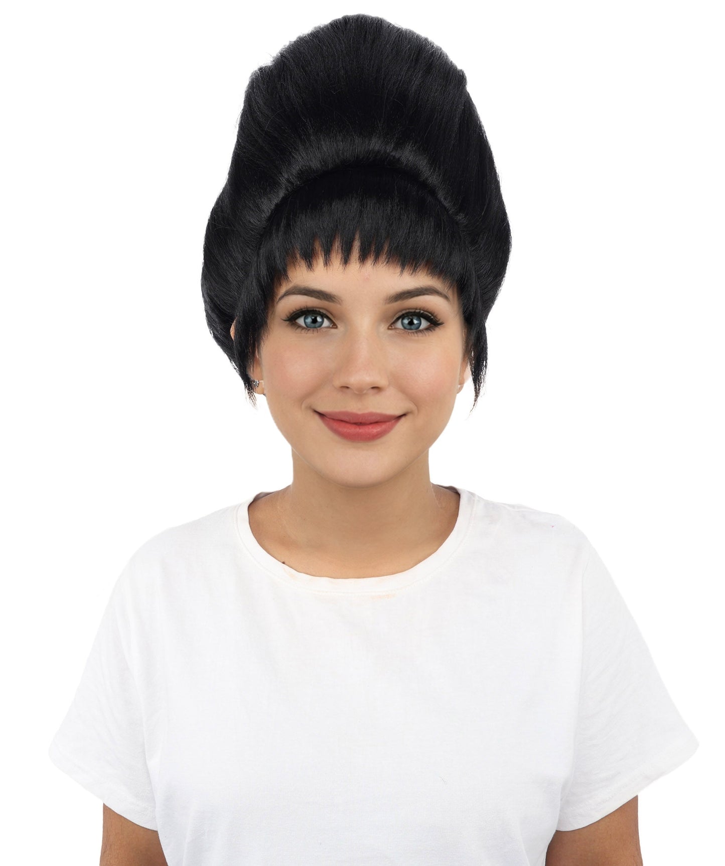 HPO Adult Women's Avant-Garde Bouffant Wig | Multiple Color Options | Create of synthetic fiber, massive smooth updo with micro bangs, breathable base | Party, Halloween, theater, drag, performance, costume events