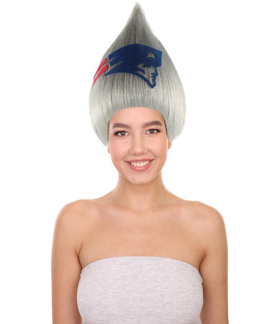 Unisex Pointy Troll Grey One Size Wig | Perfect for Halloween | Flame-retardant Synthetic Fiber