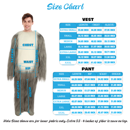 Furry Dog Collection | Men's White and Grey Straight Long Furry Dog Fancy  Costume with Tail