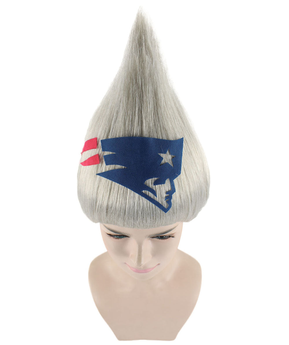 Unisex Pointy Troll Grey One Size Wig | Perfect for Halloween | Flame-retardant Synthetic Fiber