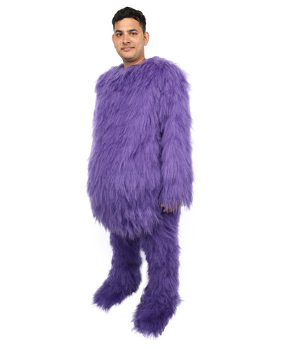 Adult Full Purple Monster Fur Bundle Costume & Mask Set | Body Suit with Head Mask | Ideal for Halloween, Cosplay and Parties