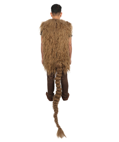Adult Brown Furry Monster Costume Bundle & Mask Set with Tail | Bodysuit with Head Mask for Men | for Halloween, Cosplay & Themed Parties