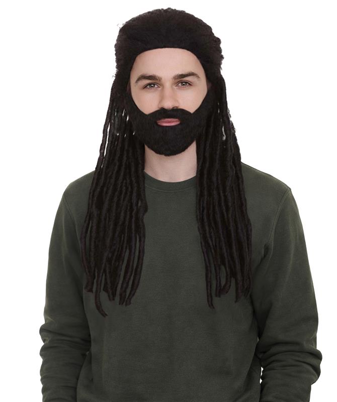 Science Fiction Movie | Men's Long Length Braided Black Dreadlocks Wig | Premium Breathable Capless Cap