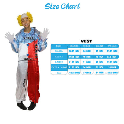HPO Men's Blue Clown Jumpsuit Costume | Multi Color Fancy Costume