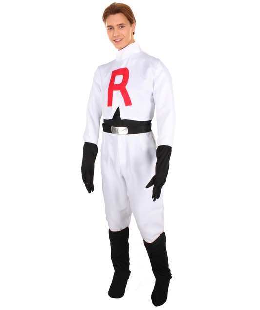 Halloween-appropriate Adult Men's Anime White and Balck Fictional Character Costume | Flame-Retardant Synthetic Fabric