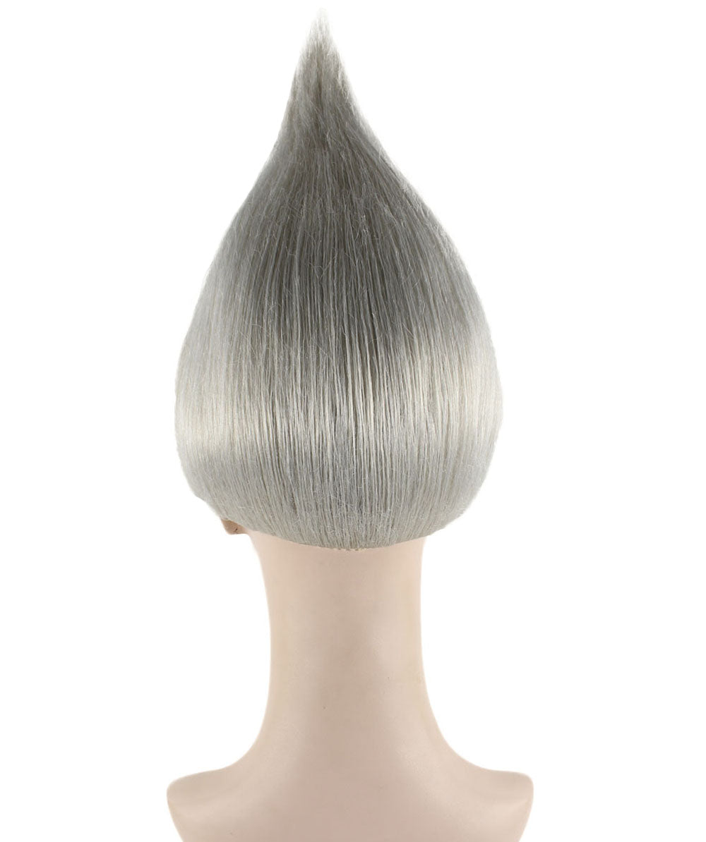 Unisex Pointy Troll Grey One Size Wig | Perfect for Halloween | Flame-retardant Synthetic Fiber