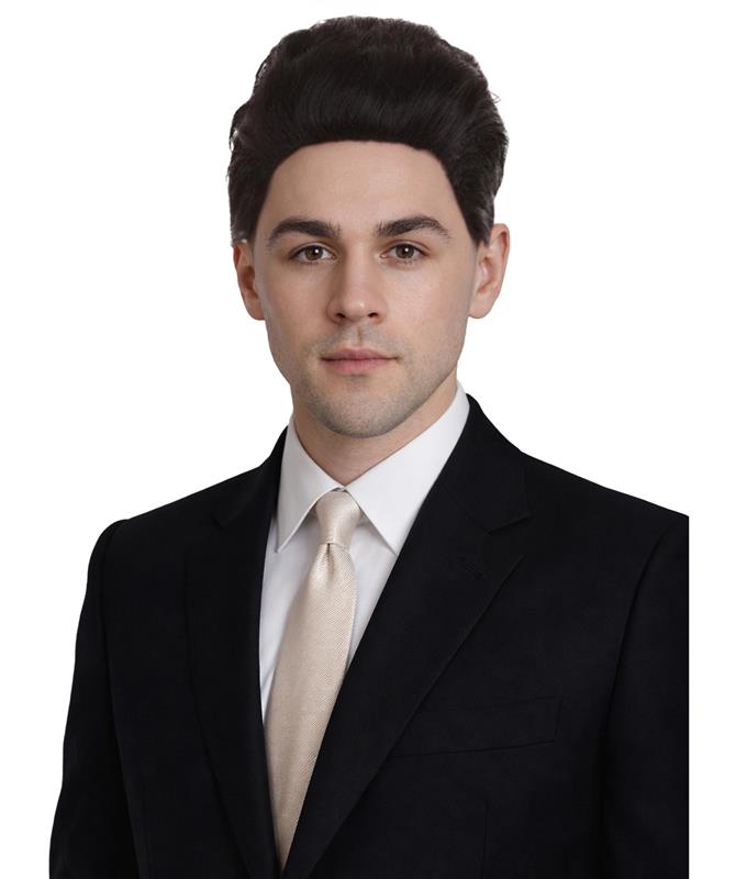 Korean Dictator Wig , Black Celebrity Wigs , Premium Breathable Capless Cap. Synthetic Fiber