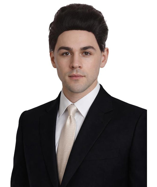 Korean Dictator Wig , Black Celebrity Wigs , Premium Breathable Capless Cap. Synthetic Fiber