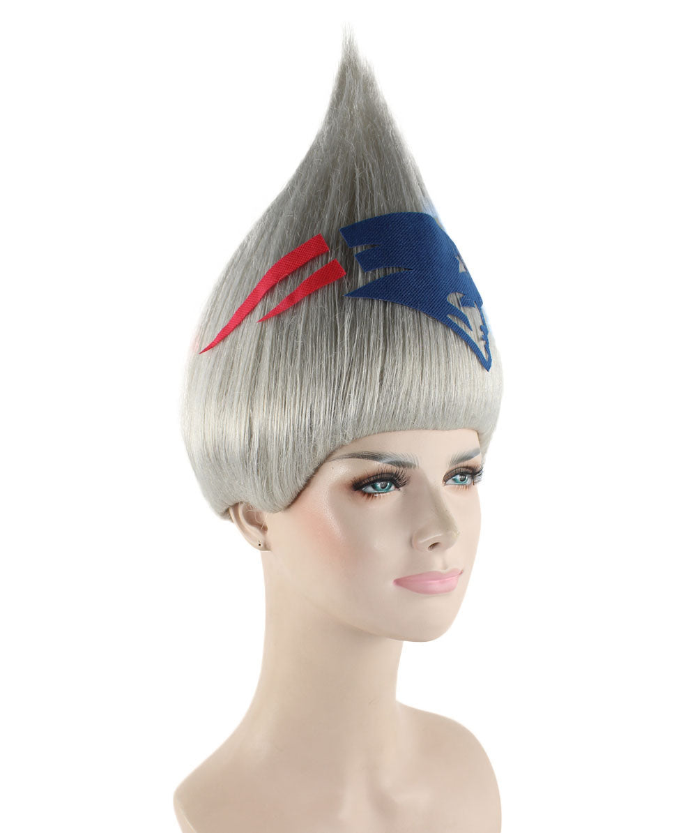 Unisex Pointy Troll Grey One Size Wig | Perfect for Halloween | Flame-retardant Synthetic Fiber