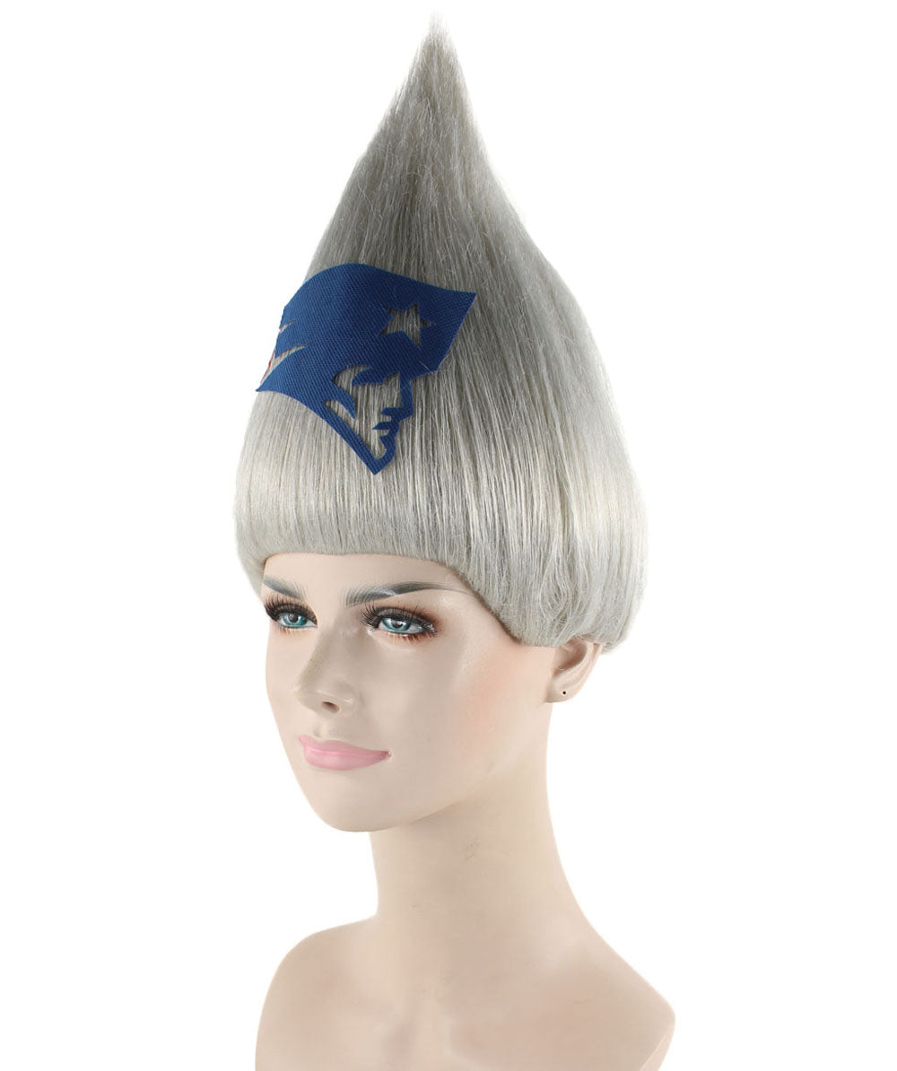 Unisex Pointy Troll Grey One Size Wig | Perfect for Halloween | Flame-retardant Synthetic Fiber