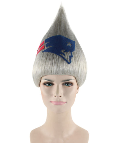 Unisex Pointy Troll Grey One Size Wig | Perfect for Halloween | Flame-retardant Synthetic Fiber