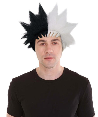 HPO  Men's Anime Spiky Black Wig |  Best for Halloween | Flame-retardant Synthetic Fiber