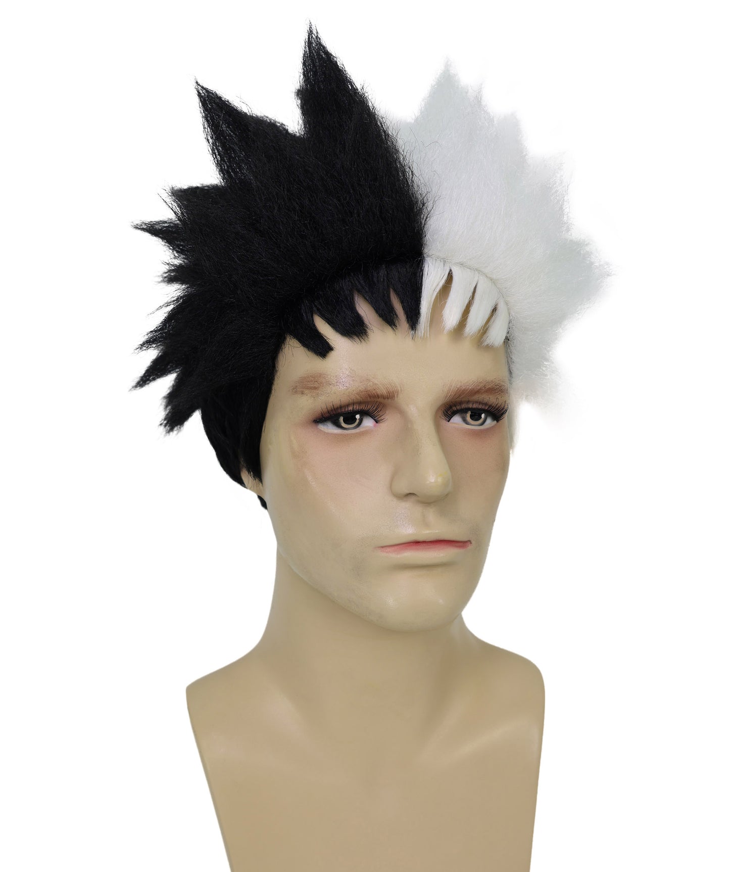 HPO  Men's Anime Spiky Black Wig |  Best for Halloween | Flame-retardant Synthetic Fiber