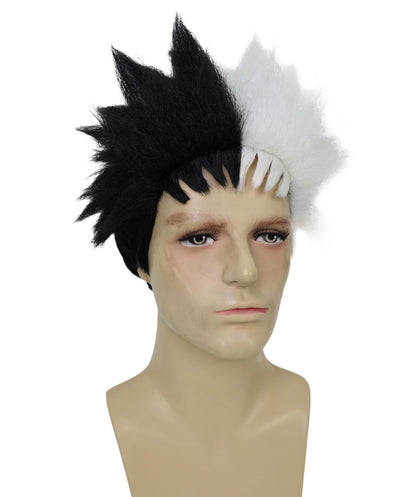 HPO  Men's Anime Spiky Black Wig |  Best for Halloween | Flame-retardant Synthetic Fiber