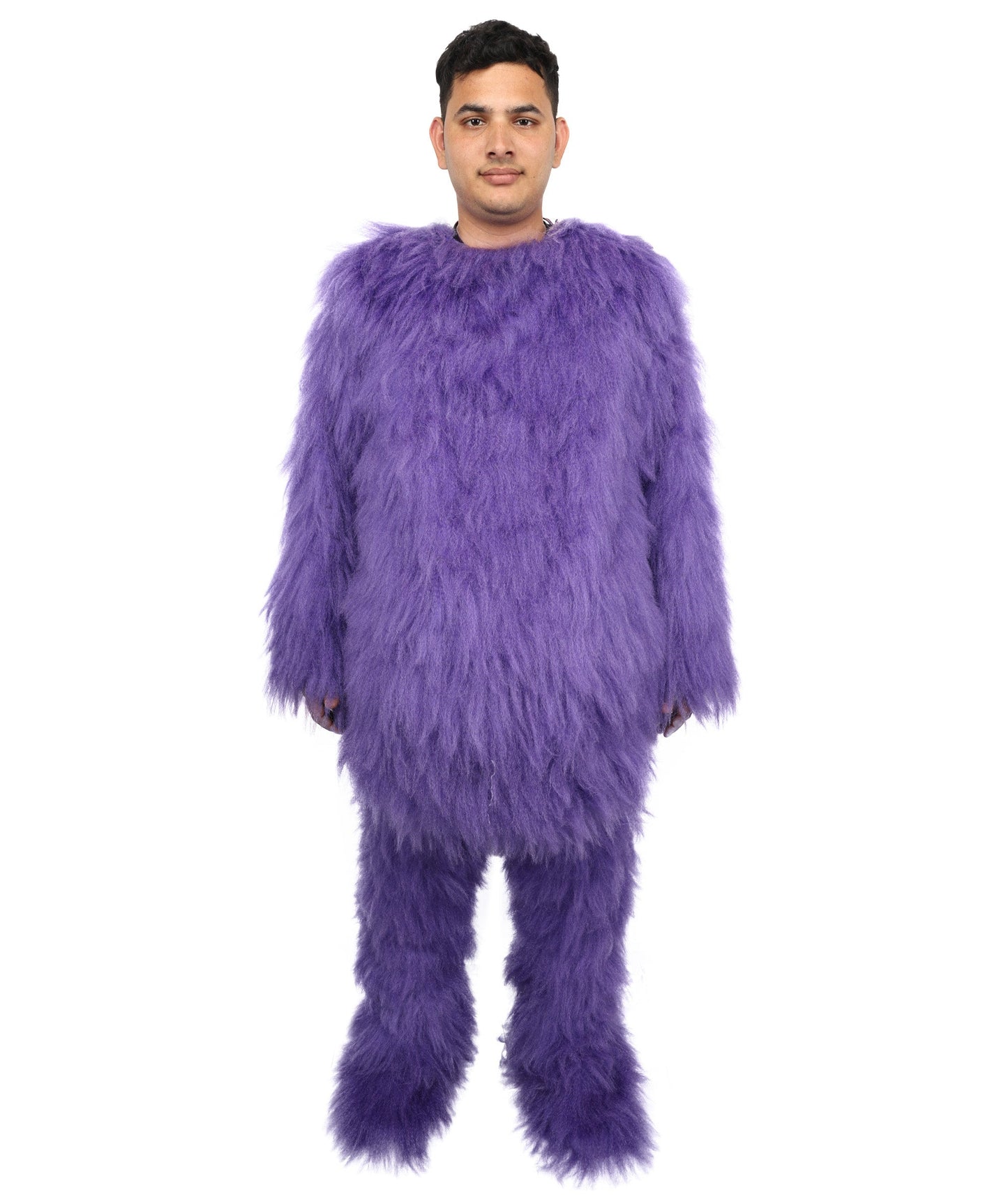 Adult Full Purple Monster Fur Bundle Costume & Mask Set | Body Suit with Head Mask | Ideal for Halloween, Cosplay and Parties