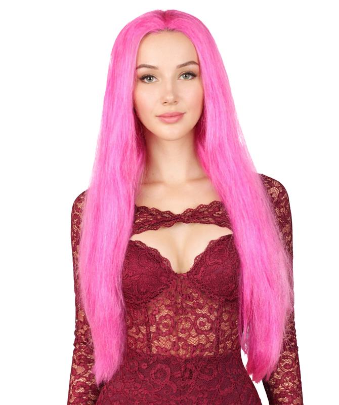 Women Wig | Long Pink Fancy Wig | Premium Breathable Capless Cap