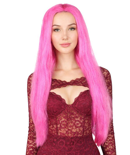 Women Wig | Long Pink Fancy Wig | Premium Breathable Capless Cap