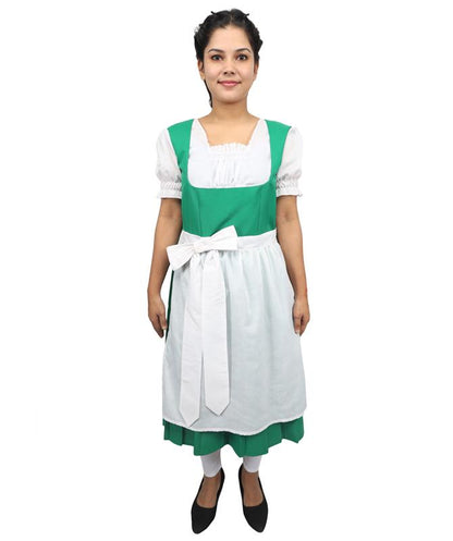 HPO Women's Green & White German Costume – German Traditional Party Dress Classic Dirndl Style