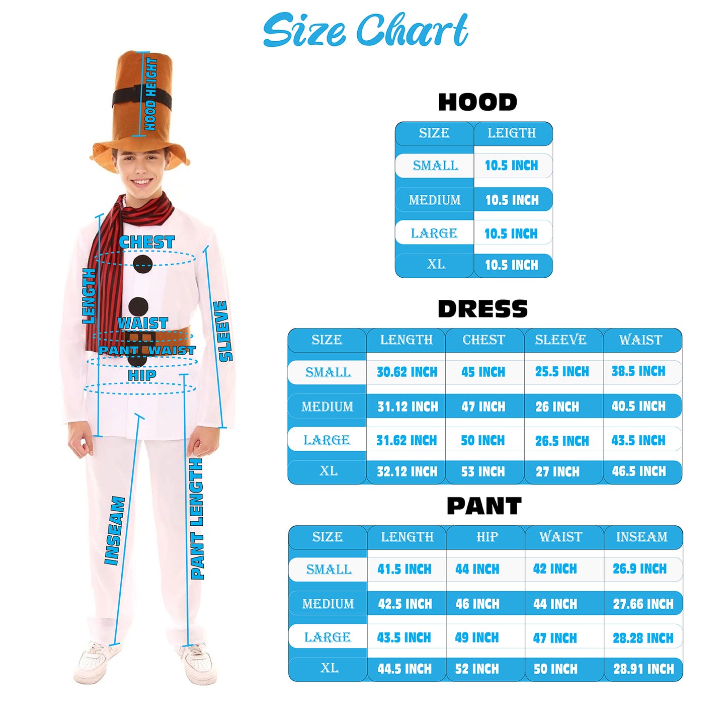 Men's Mr Snowman Costume | White Halloween Costumes | Flame-Retardant Synthetic Fabric