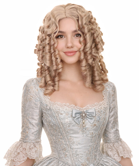 Womens Colonial Lady Blonde Wig | Historical Character Halloween Wig | Premium Breathable Capless Cap