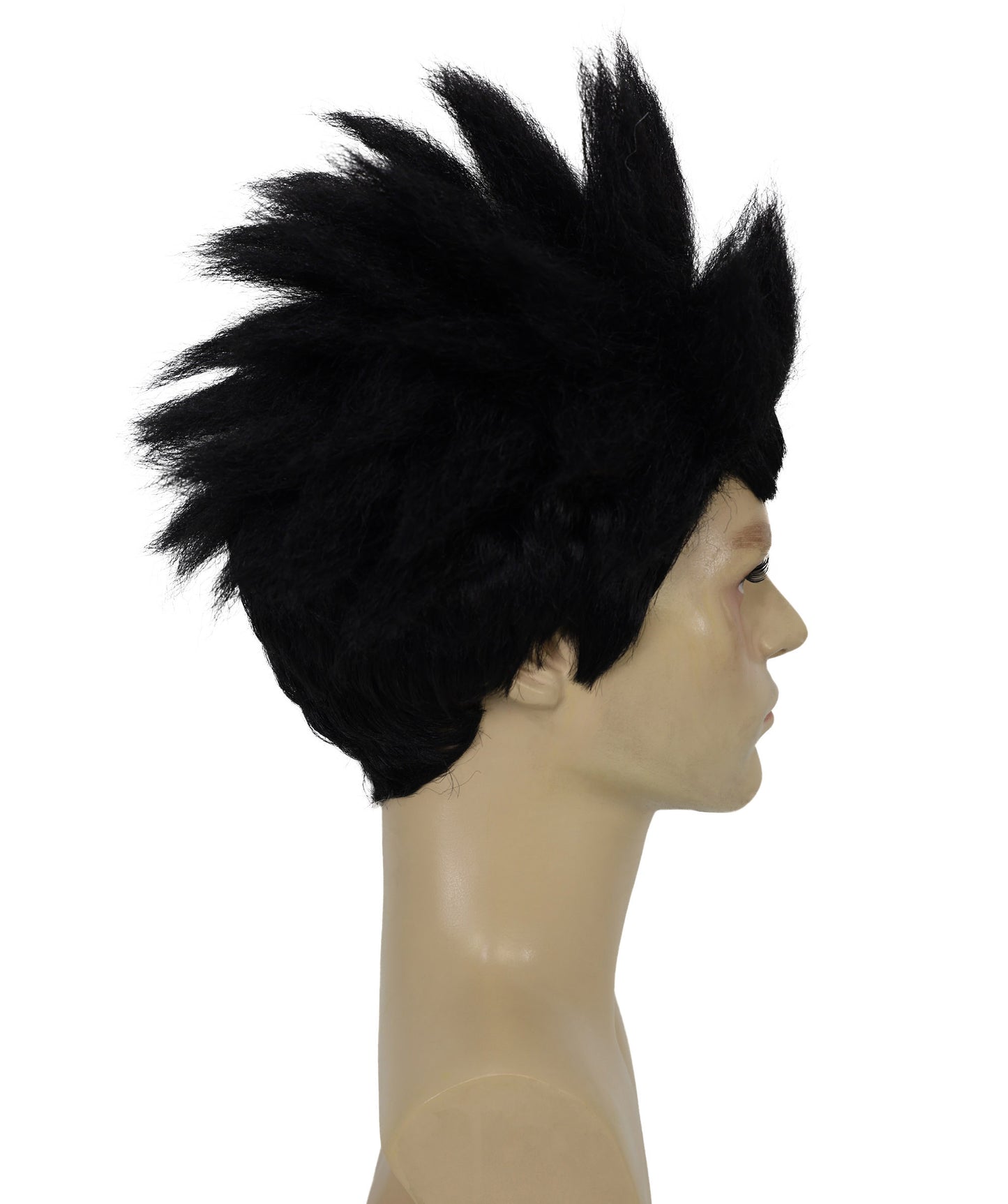 HPO  Men's Anime Spiky Black Wig |  Best for Halloween | Flame-retardant Synthetic Fiber