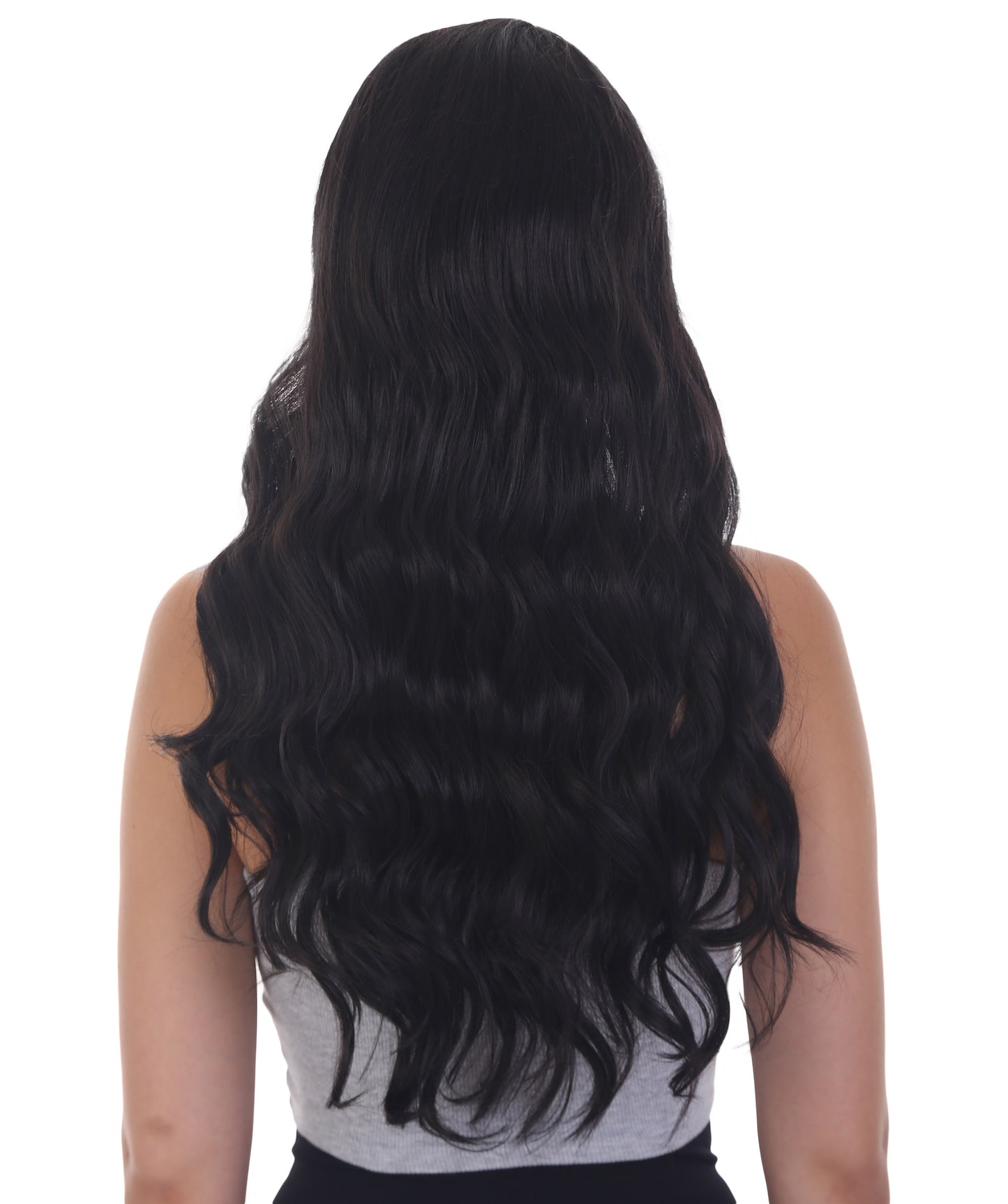 Women's 27" Inch Extra Long Length Wavy C-Part Lace Natural Black 40's Icon Beauty Wig, 100% Heat Resistant Fibers, Perfect for your Everyday Wear and Styling to your Expectations! | Nunique