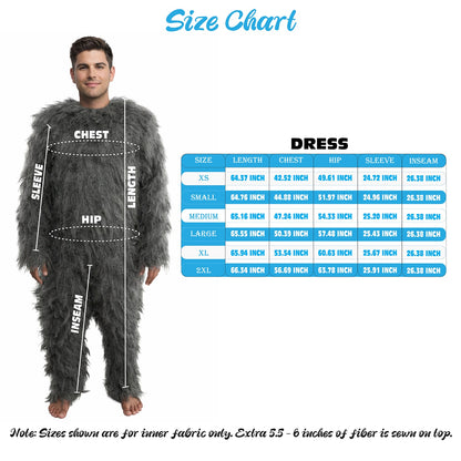 HPO Unisex Dark Grey Wolf Mascot Costume Bundle & Mask Set | Realistic Animal Full Coverage Outfit | Crafted for Parties and Cosplay events