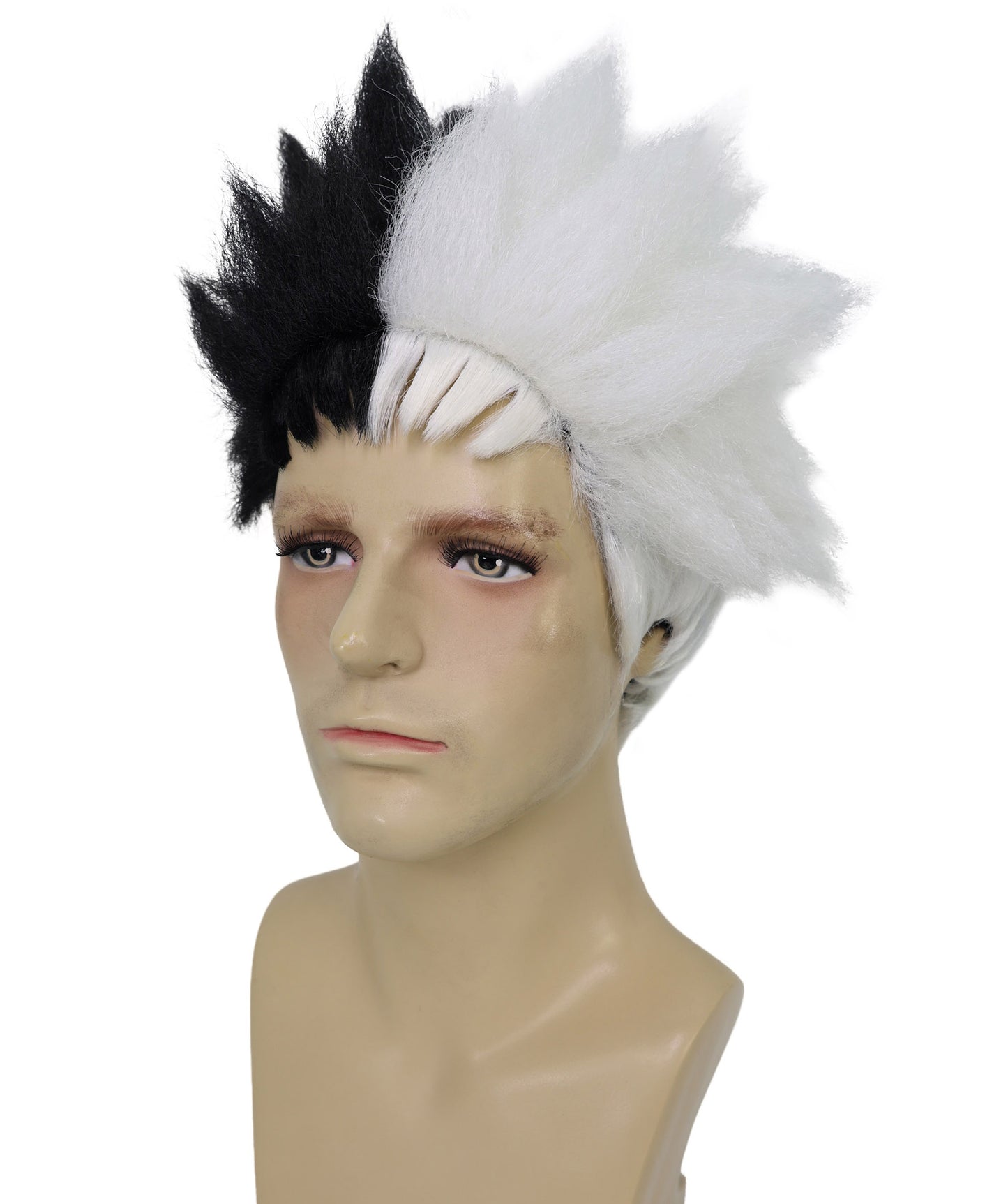 HPO  Men's Anime Spiky Black Wig |  Best for Halloween | Flame-retardant Synthetic Fiber