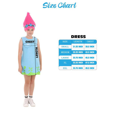 HPO Child's Trolls Dress Costume | Blue Halloween Costume