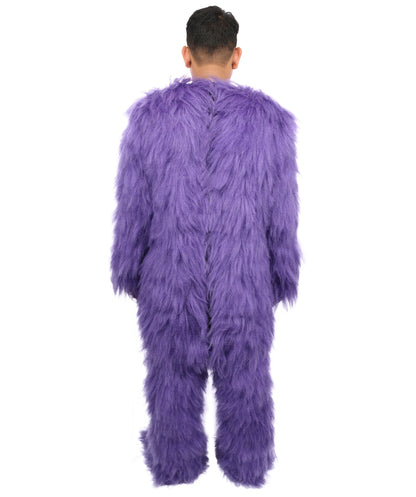 Adult Full Purple Monster Fur Bundle Costume & Mask Set | Body Suit with Head Mask | Ideal for Halloween, Cosplay and Parties