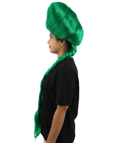 HPO Women’s Extra Long Golden Brown Count Dracula Wig | 42 Inch Synthetic Hairpiece Ideal for Gothic Noble Costume Halloween Cosplay Party Fancy Dress
