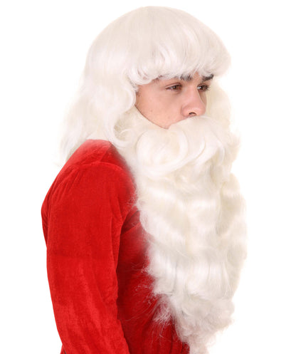 Men's Santa Wig & Beard | Christmas Wigs | Premium Breathable Capless Cap