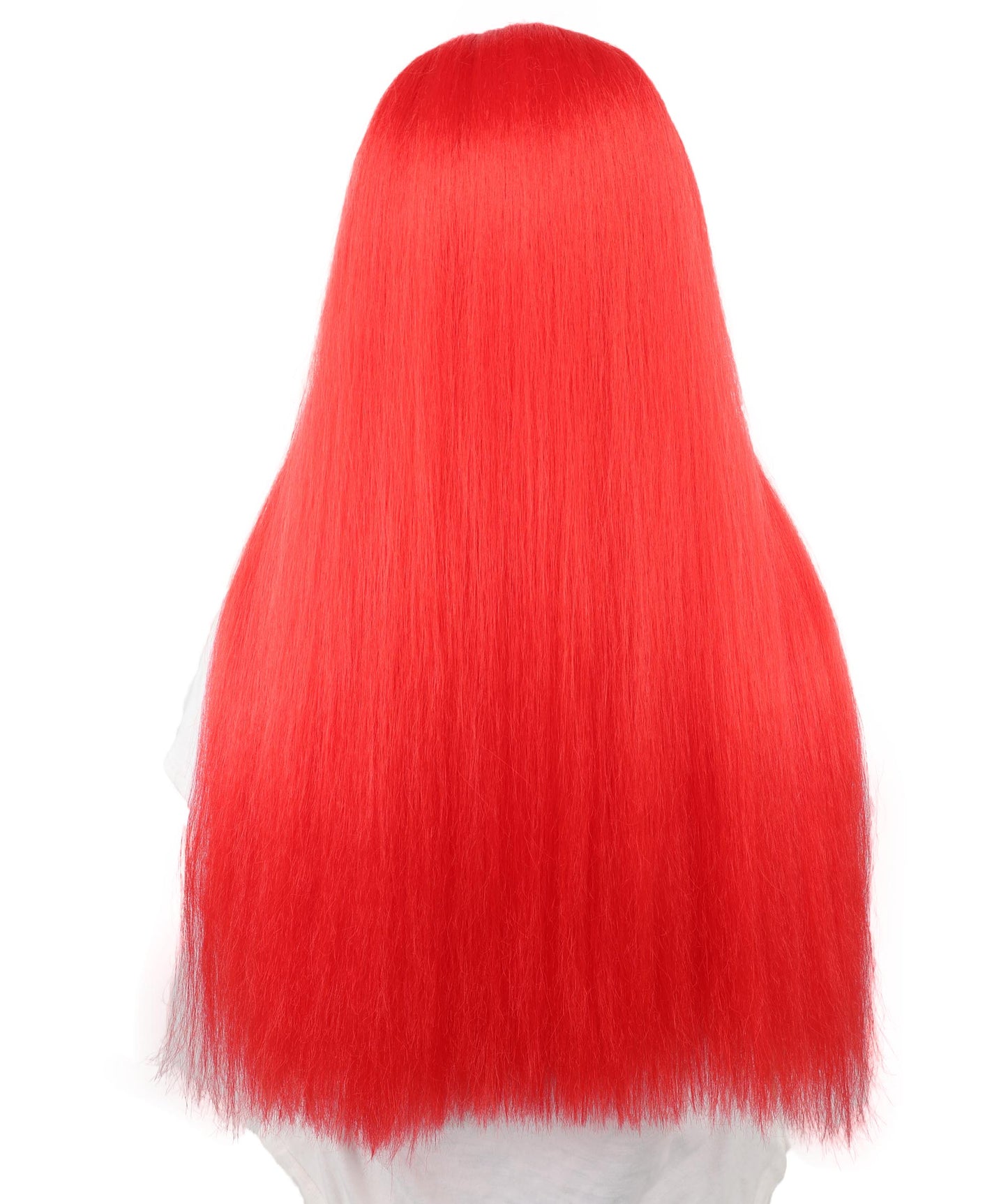 HPO Women’s Gothic Straight Long Red Wig – Stitched Fantasy Doll Cosplay Hair | Ideal for Halloween and Costume Parties