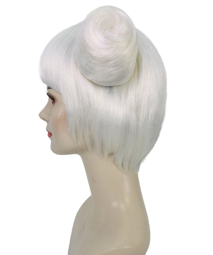 Womens Singer Two Buns Wig , Black Celebrity Wigs , Premium Breathable Capless Cap