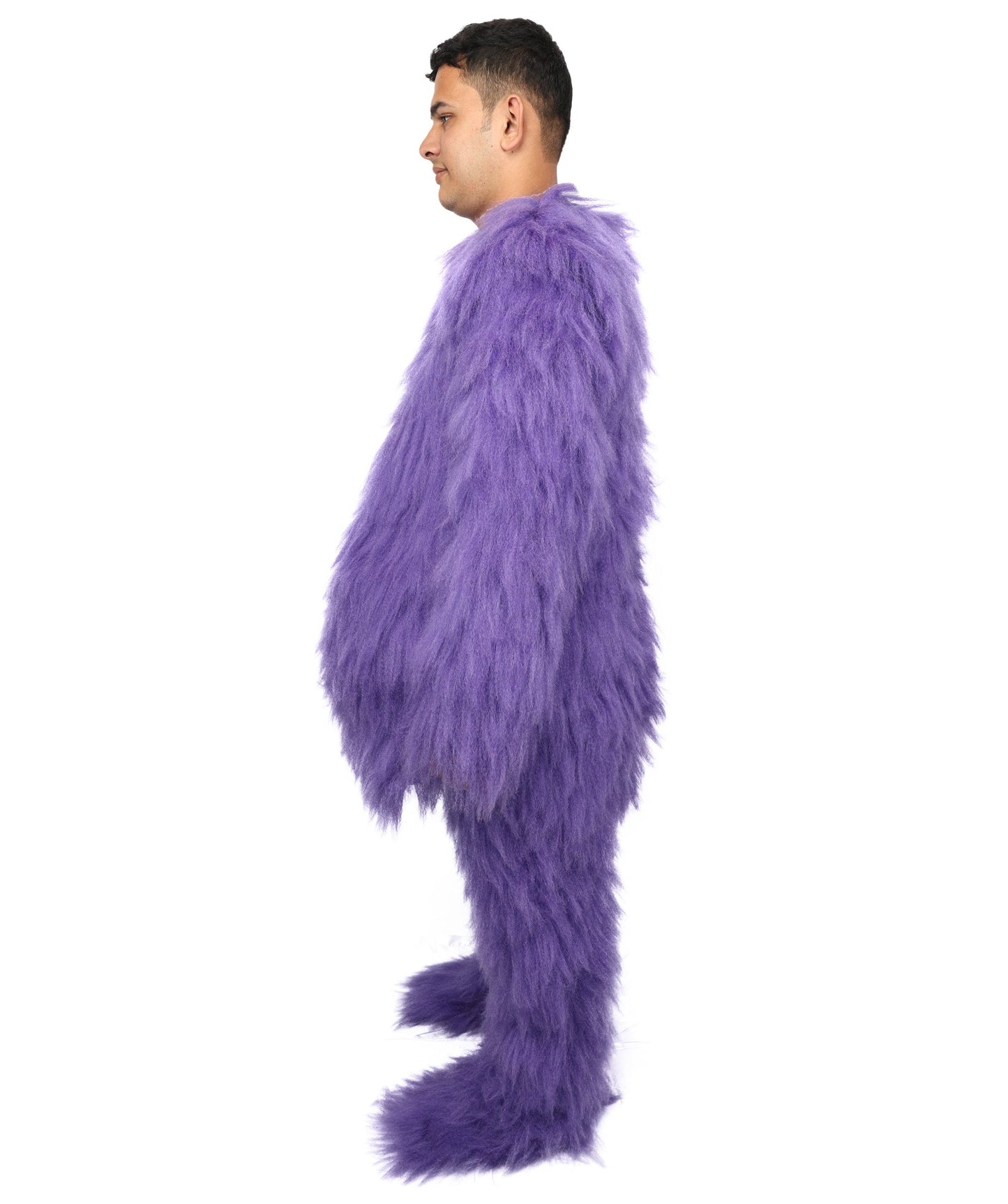 Adult Full Purple Monster Fur Bundle Costume & Mask Set | Body Suit with Head Mask | Ideal for Halloween, Cosplay and Parties