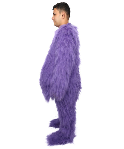 Adult Full Purple Monster Fur Bundle Costume & Mask Set | Body Suit with Head Mask | Ideal for Halloween, Cosplay and Parties