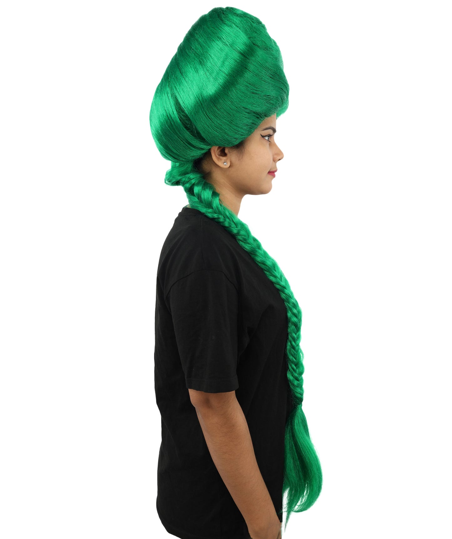 HPO Women’s Extra Long Golden Brown Count Dracula Wig | 42 Inch Synthetic Hairpiece Ideal for Gothic Noble Costume Halloween Cosplay Party Fancy Dress