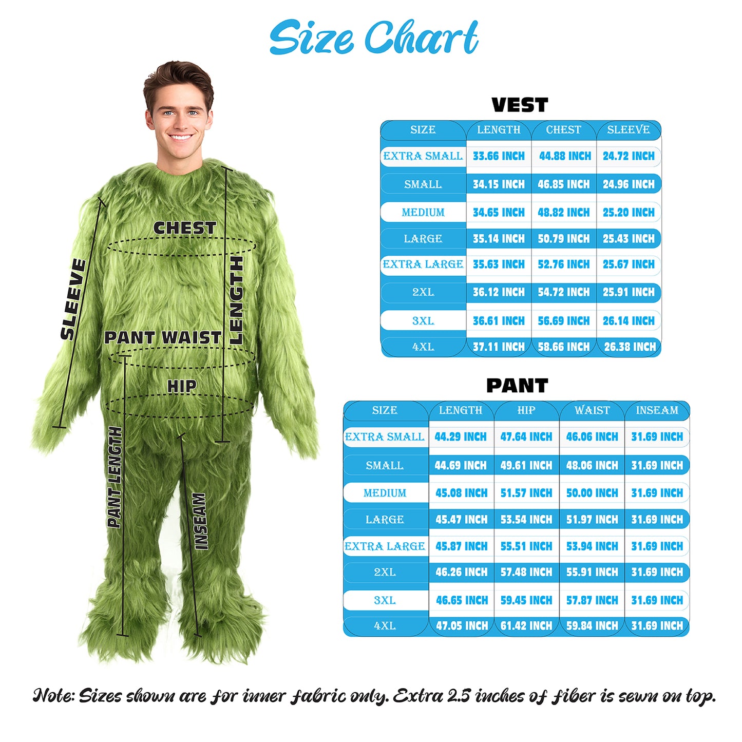 HPO Adult Unisex Banana Leaf  Furry Monster Grinch Costume | Christmas Santa Costume | Full-Body Fur Outfit with Long Fluffy Fabric | Ideal for Halloween, Cosplay & Party Events