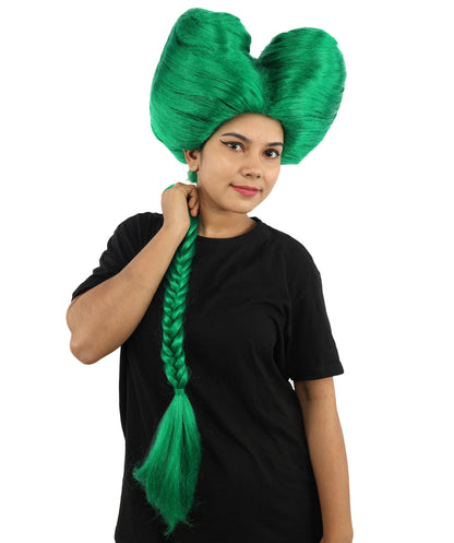 HPO Women’s Extra Long Golden Brown Count Dracula Wig | 42 Inch Synthetic Hairpiece Ideal for Gothic Noble Costume Halloween Cosplay Party Fancy Dress