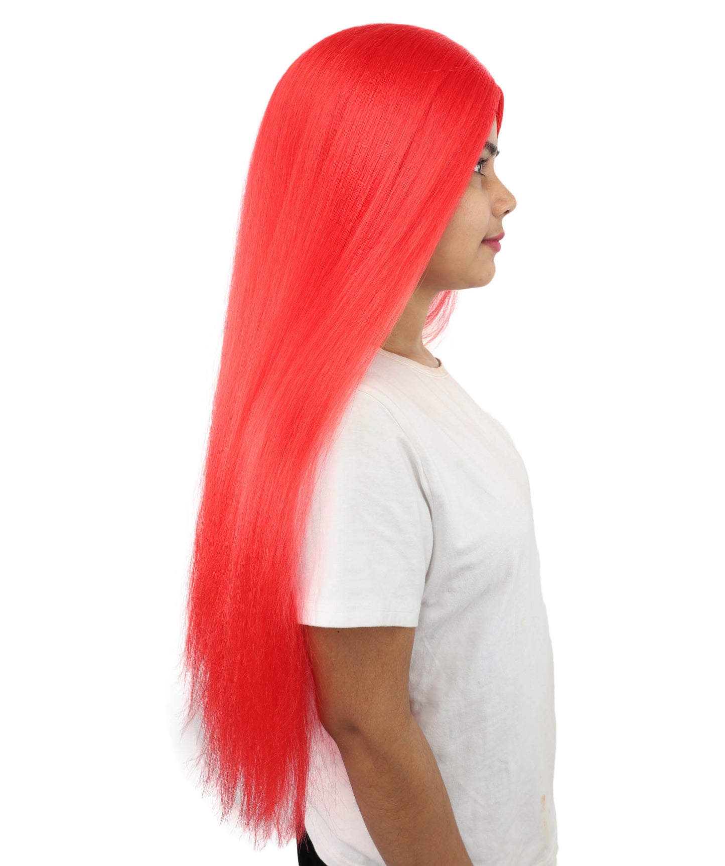HPO Women’s Gothic Straight Long Red Wig – Stitched Fantasy Doll Cosplay Hair | Ideal for Halloween and Costume Parties