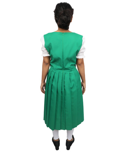 HPO Women's Green & White German Costume – German Traditional Party Dress Classic Dirndl Style