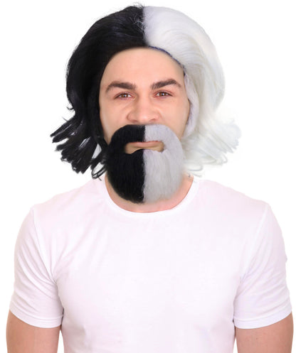 Men's Dark Brown the Dude Big Lebowski Wig & Beard Kit