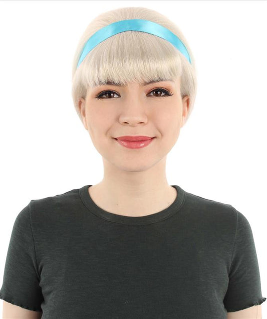 Women's Animated Movie Young Snow Princess Platinum-blonde Wig, Perfect for Halloween, Flame-retardant Synthetic Fiber