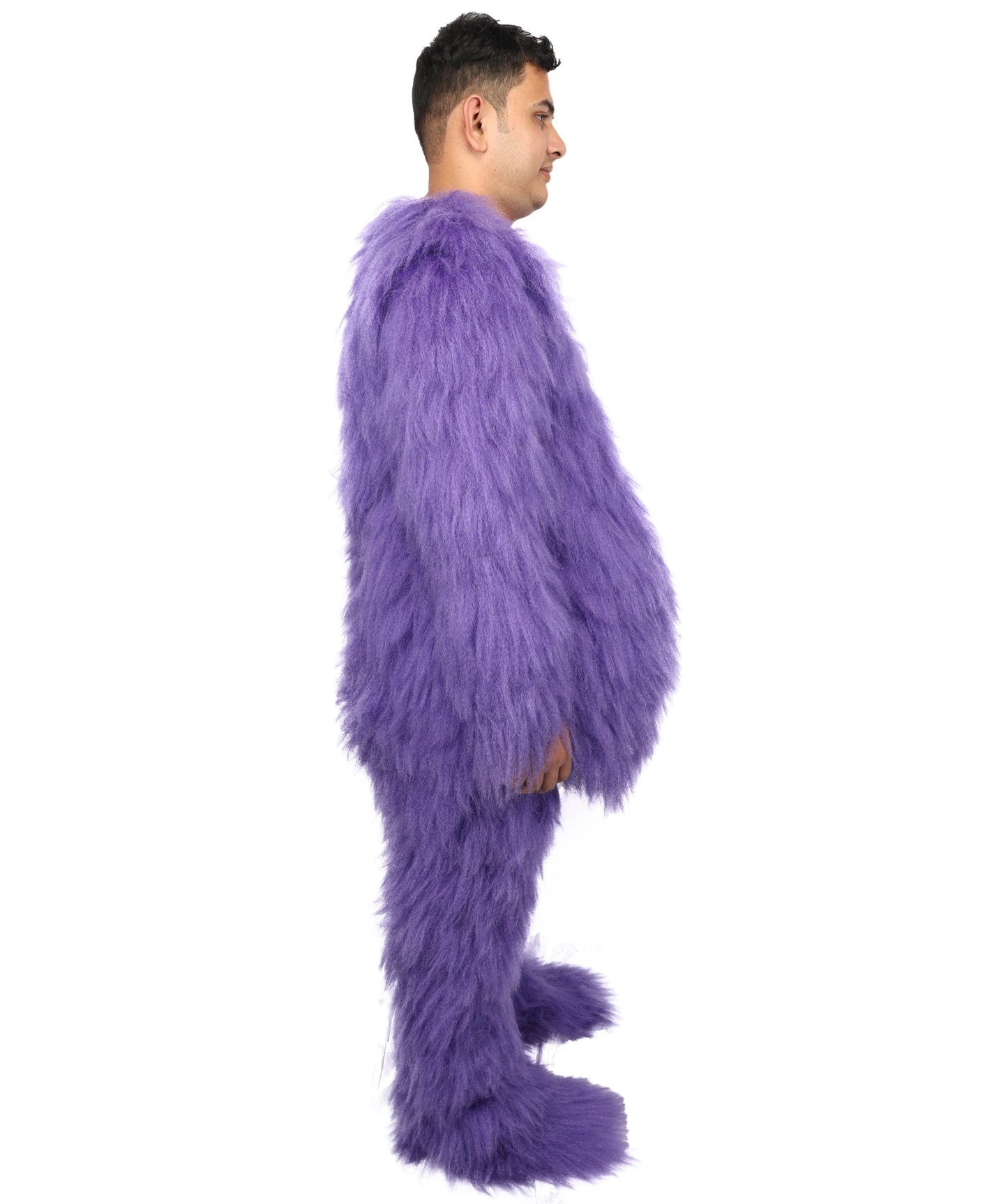 Adult Full Purple Monster Fur Bundle Costume & Mask Set | Body Suit with Head Mask | Ideal for Halloween, Cosplay and Parties